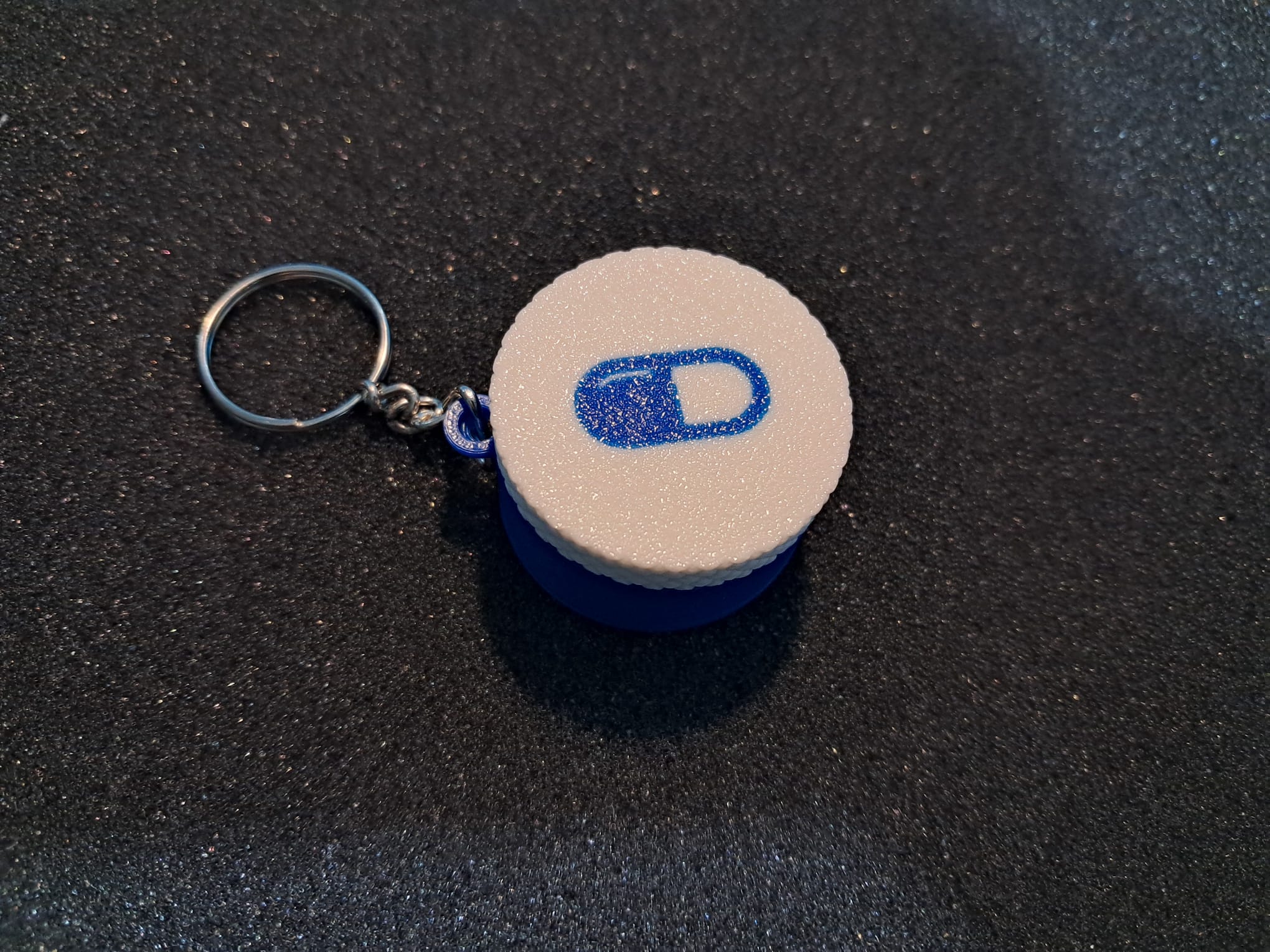 Minimal kutu anahtarlık hap - mavi